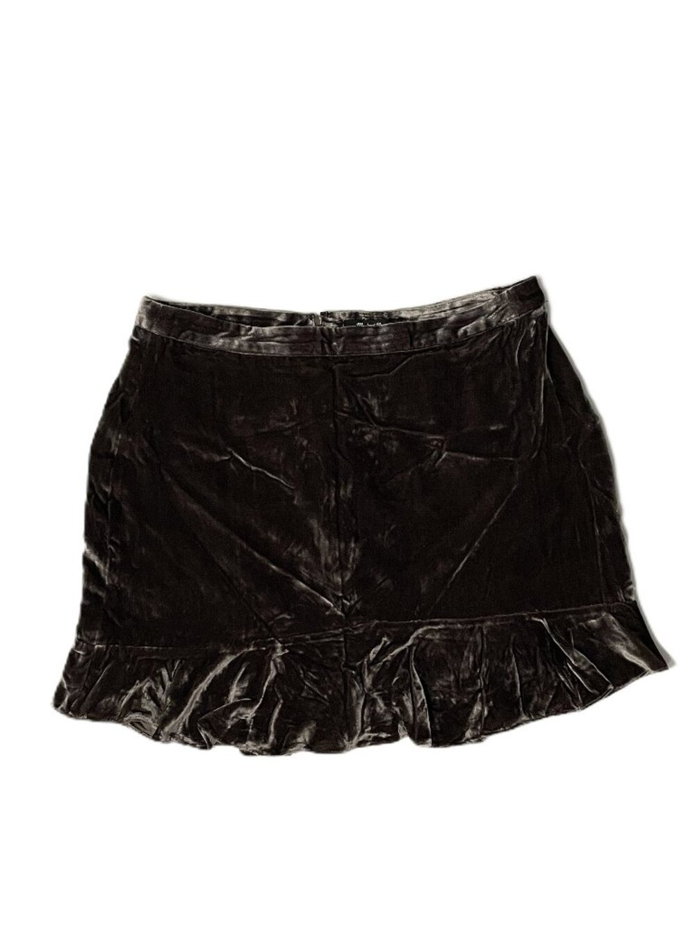 Madewell Skirt 14 Viscose Silk Blend Velour Velvet Ruffle Edge Mini G8353 Lined